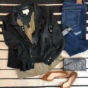 Marrakech Distressed Moto Jacket